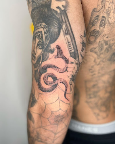 FOR THE SINNERS tattoo shop in Whittier, California